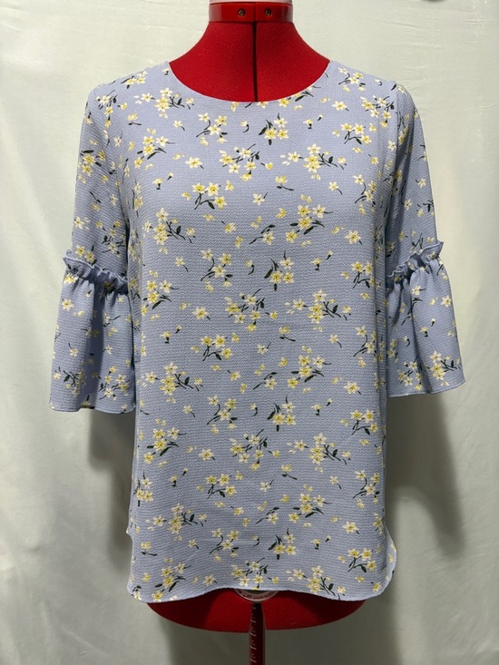 Everly Tops - Everly Lavender Floral Ruffle Sleeve Blouse SM470